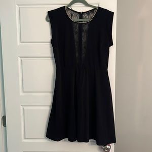 Deep Plunge Lace Cutout Dress